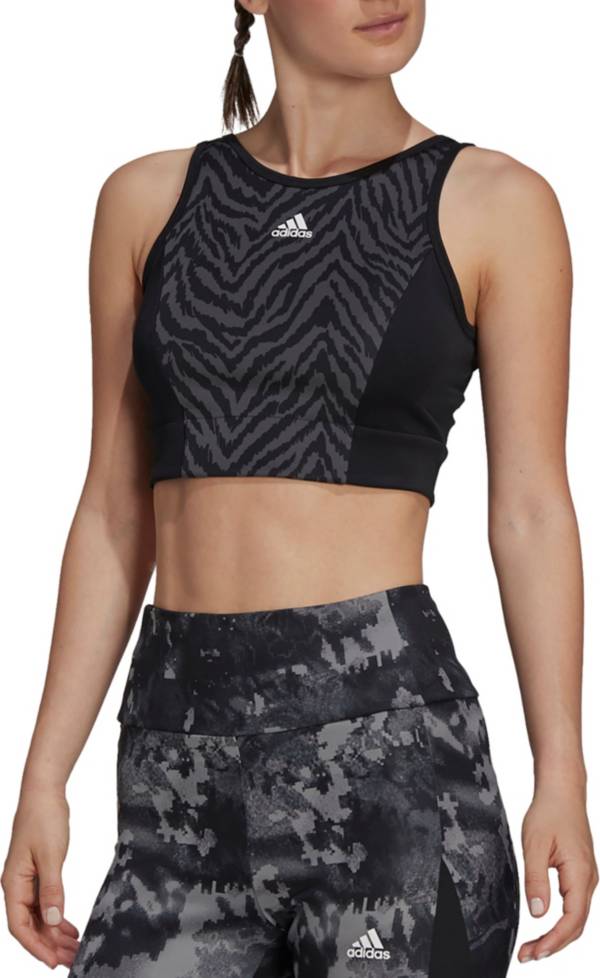 adidas Adult Zebra Print Crop Top