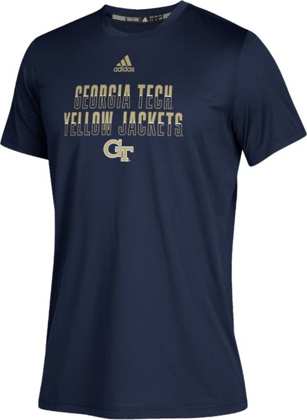 adidas Youth Georgia Tech Yellow Jackets Navy Climatech Performance T-Shirt