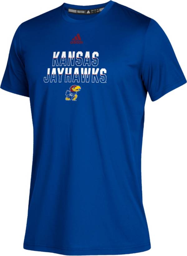 adidas Youth Kansas Jayhawks Blue Climatech Performance T-Shirt