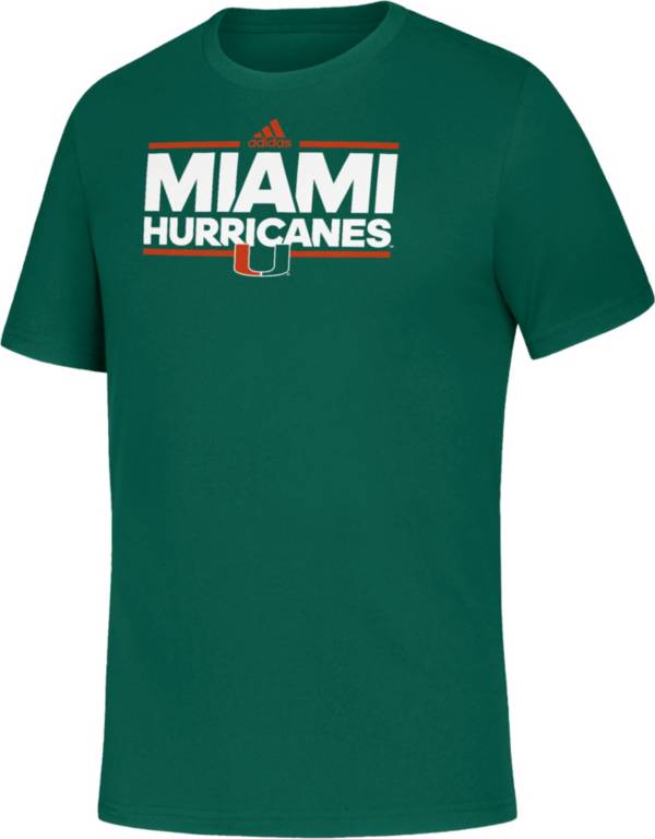 adidas Youth Miami Hurricanes Green Amplifier T-Shirt product image
