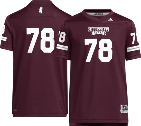 adidas Youth Mississippi State Bulldogs #78 Maroon Replica Football Jersey