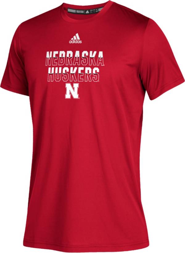 adidas Youth Nebraska Cornhuskers Scarlet Climatech Performance T-Shirt