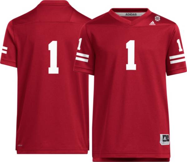 adidas Youth Nebraska Cornhuskers #1 Scarlet Replica Football Jersey
