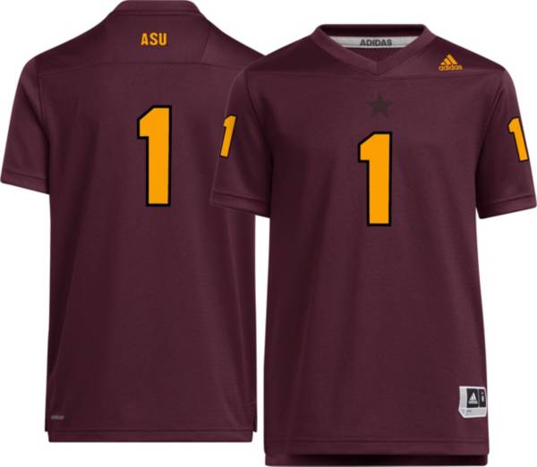 adidas Youth Arizona State Sun Devils #1 Maroon Replica Football Jersey