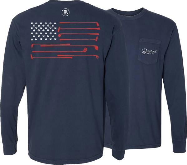 Barstool Sports Men's Flag Pocket Long Sleeve Golf Shirt