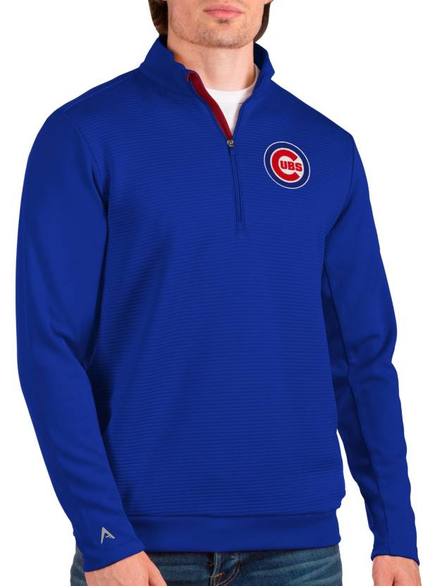 Antigua Men's Chicago Cubs Blue Quarter-Zip Pullover