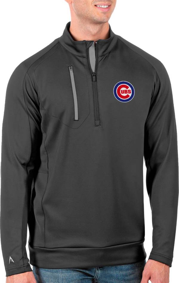 Antigua Men's Tall Chicago Cubs Generation Carbon Half-Zip Pullover