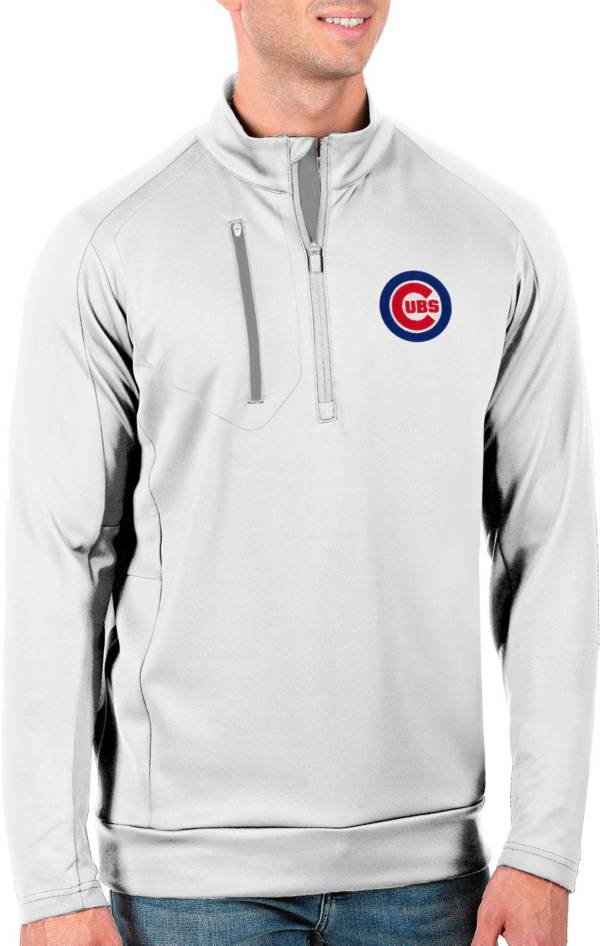 Antigua Men's Tall Chicago Cubs Generation White Half-Zip Pullover