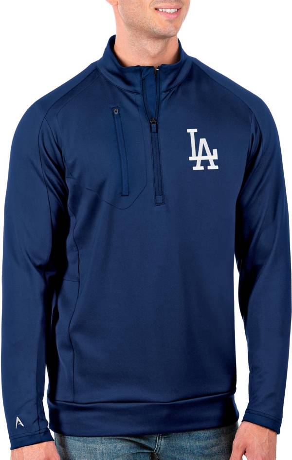 Antigua Men's Tall Los Angeles Dodgers Generation Royal Half-Zip Shirt