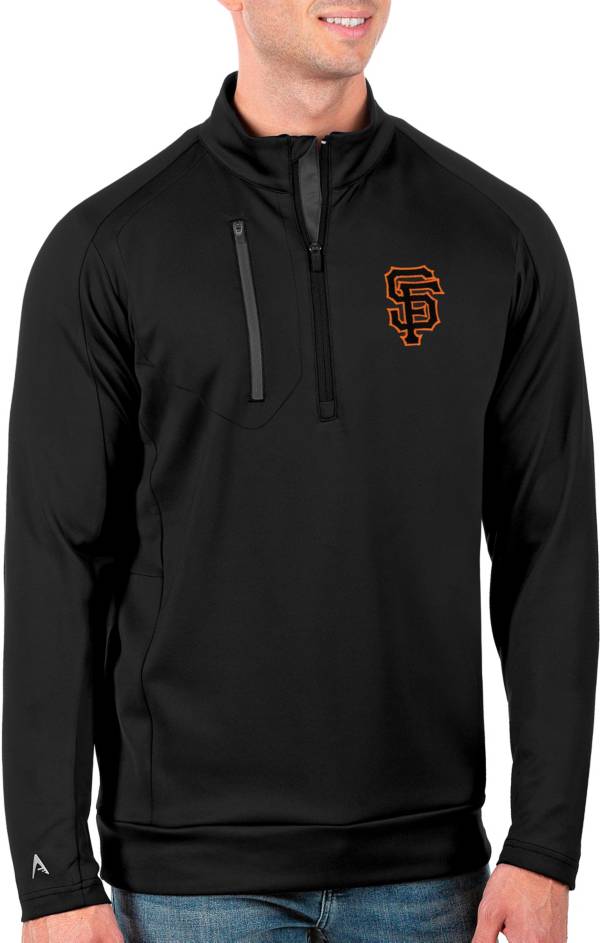 Antigua Men's Tall San Francisco Giants Generation Black Half-Zip Pullover