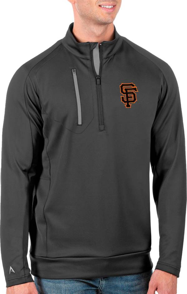 Antigua Men's Tall San Francisco Giants Generation Carbon Half-Zip Pullover