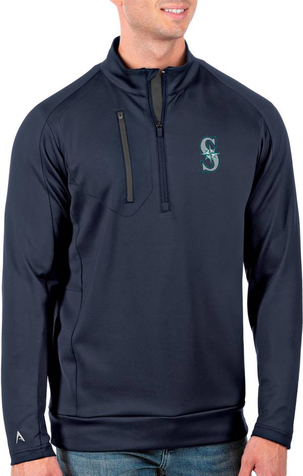 Antigua Men's Tall Seattle Mariners Generation Navy Half-Zip Shirt