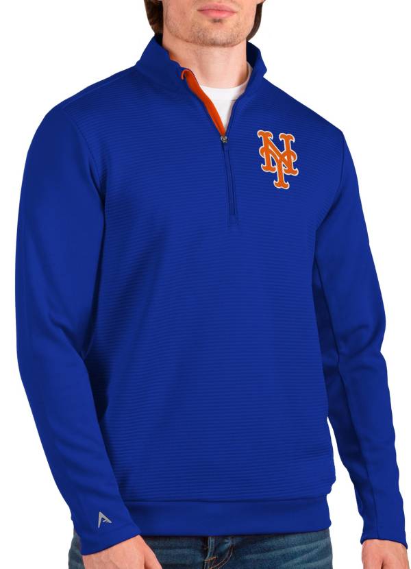 Antigua Men's New York Mets Blue Quarter-Zip Pullover