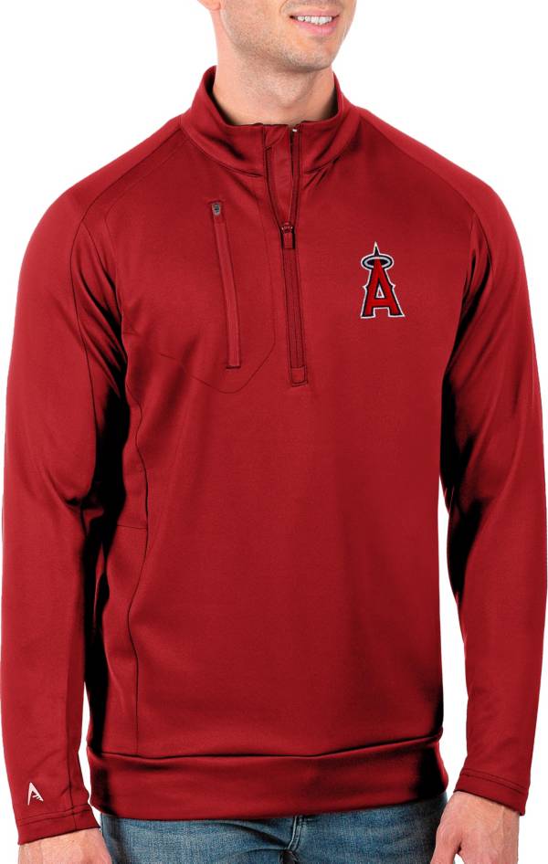 Antigua Men's Tall Los Angeles Angels Generation Red Half-Zip Pullover