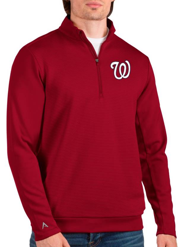 Antigua Men's Washington Nationals Red Quarter-Zip Pullover