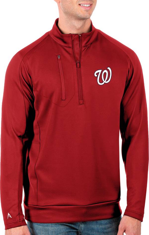 Antigua Men's Tall Washington Nationals Generation Red Half-Zip Shirt
