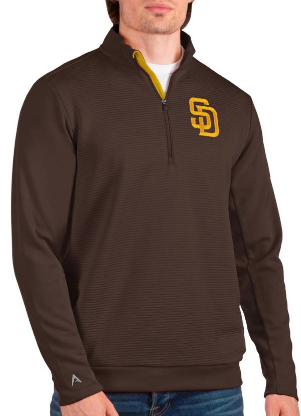 Antigua Men's San Diego Padres Brown Quarter-Zip Pullover