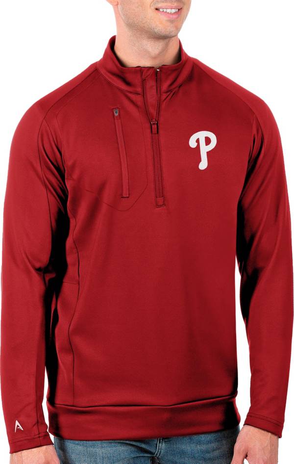 Antigua Men's Tall Philadelphia Phillies Generation Red Half-Zip Pullover