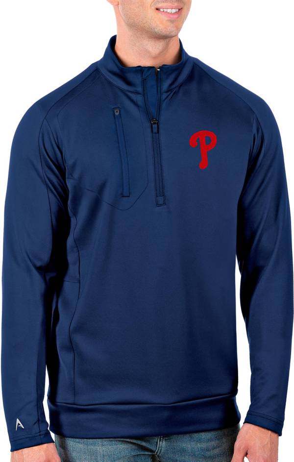 Antigua Men's Tall Philadelphia Phillies Generation Royal Half-Zip Shirt