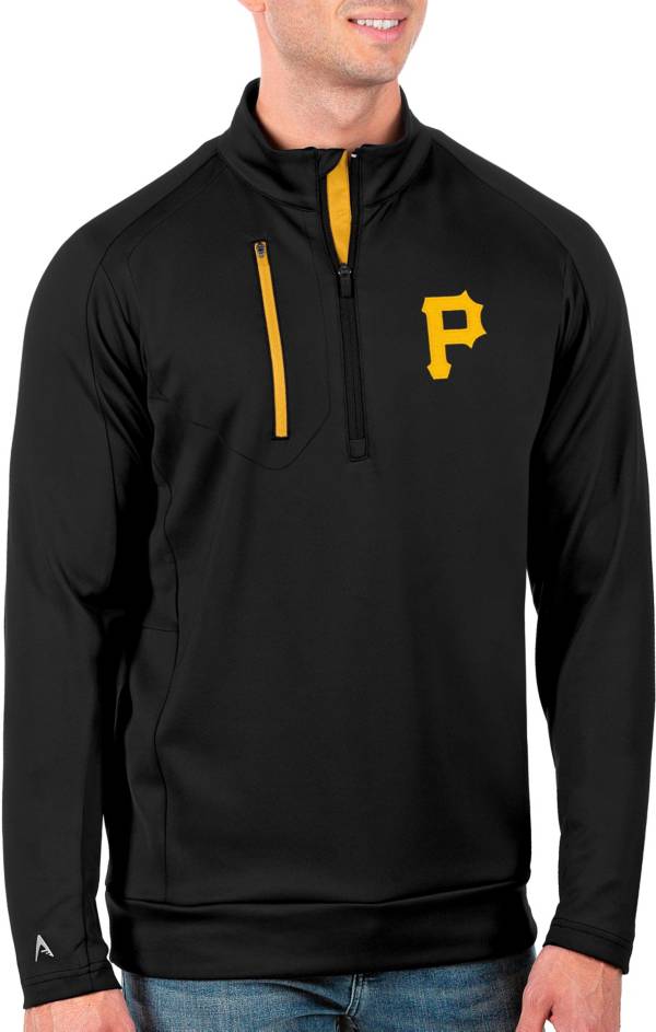 Antigua Men's Tall Pittsburgh Pirates Generation Black Half-Zip Pullover