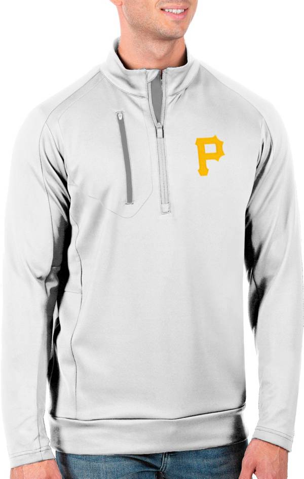 Antigua Men's Tall Pittsburgh Pirates Generation White Half-Zip Pullover