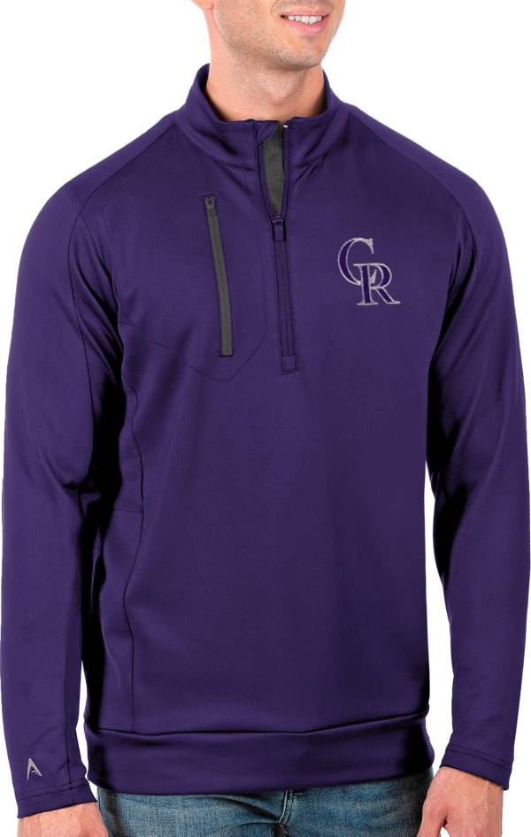 Antigua Men's Tall Colorado Rockies Generation Purple Half-Zip Pullover