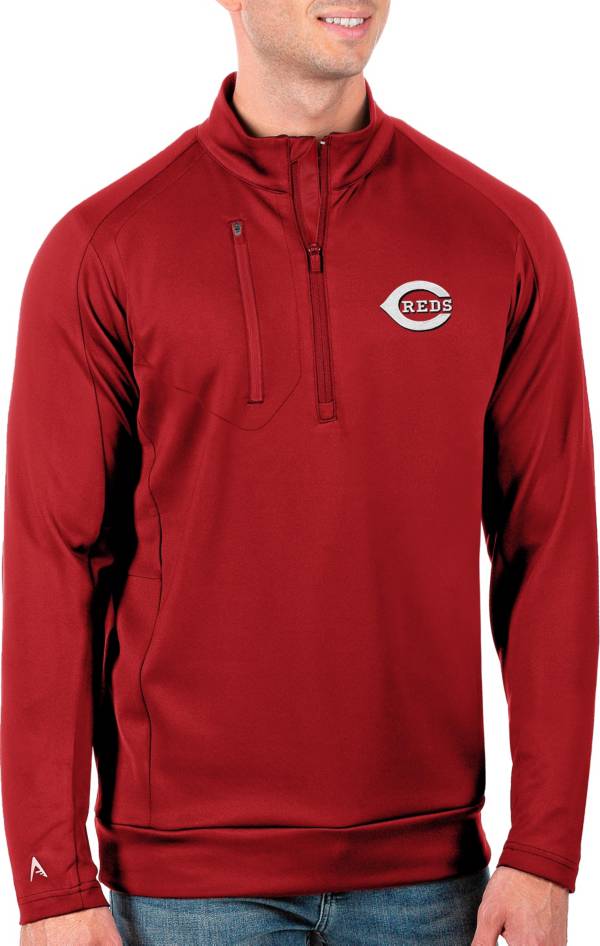 Antigua Men's Tall Cincinnati Reds Generation Red Half-Zip Shirt