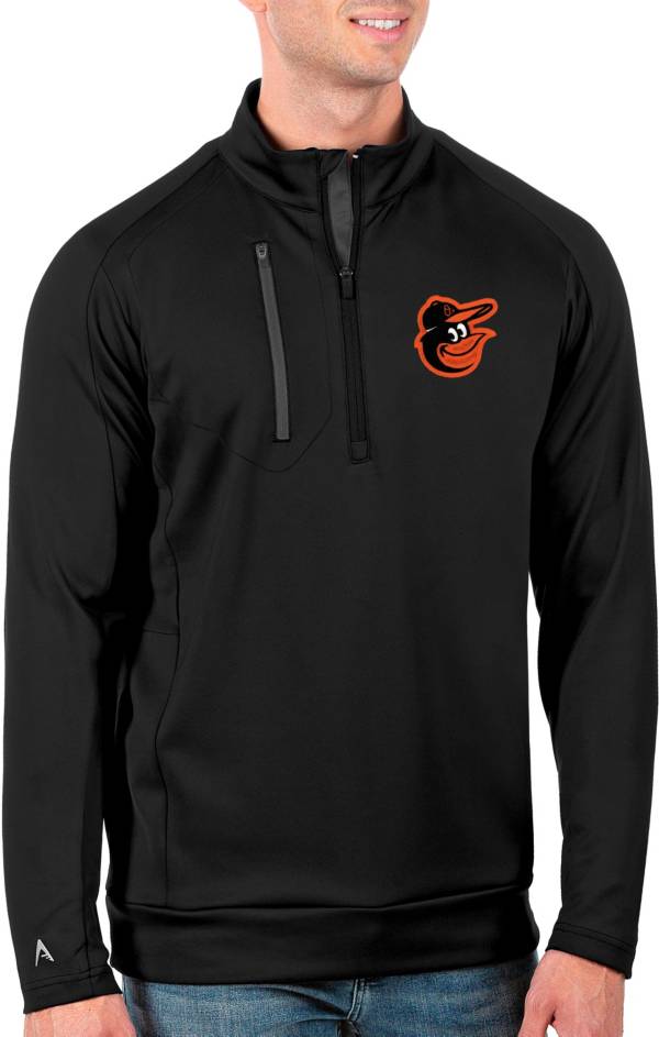 Antigua Men's Tall Baltimore Orioles Generation Black Half-Zip Pullover