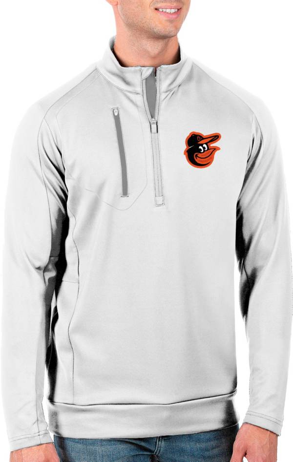 Antigua Men's Tall Baltimore Orioles Generation White Half-Zip Pullover