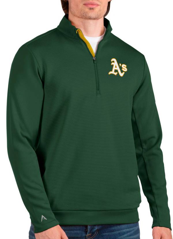 Antigua Men's Oakland Athletics Green Quarter-Zip Pullover