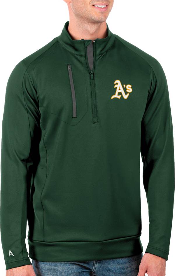 Antigua Men's Tall Oakland Athletics Generation Pine Half-Zip Pullover