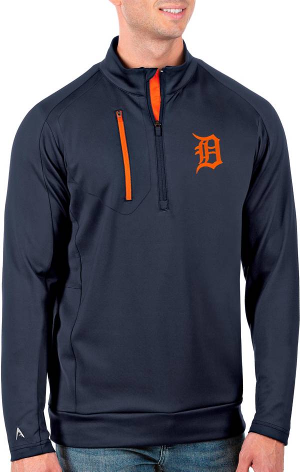 Antigua Men's Tall Detroit Tigers Generation Navy Half-Zip Pullover