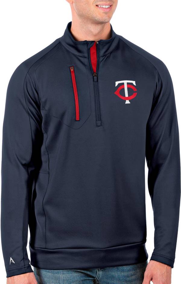 Antigua Men's Tall Minnesota Twins Generation Navy Half-Zip Pullover