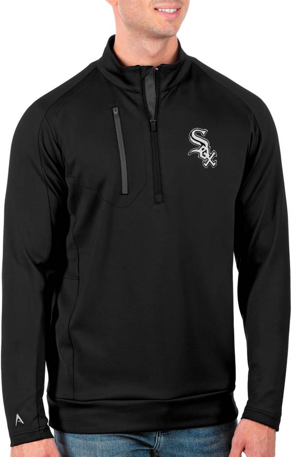 Antigua Men's Tall Chicago White Sox Generation Black Half-Zip Pullover