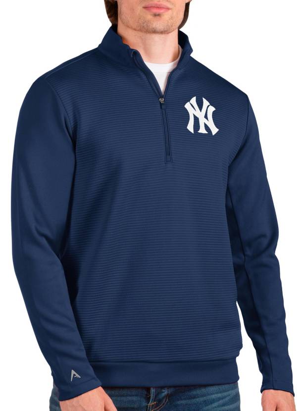 Antigua Men's New York Yankees Navy Quarter-Zip Pullover