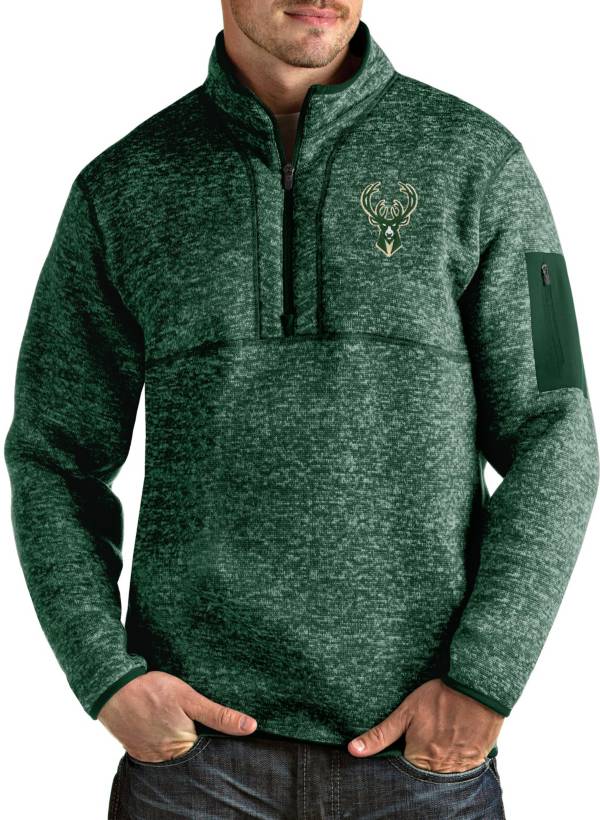 Antigua Men's Milwaukee Bucks Green Generation 1/4 Zip