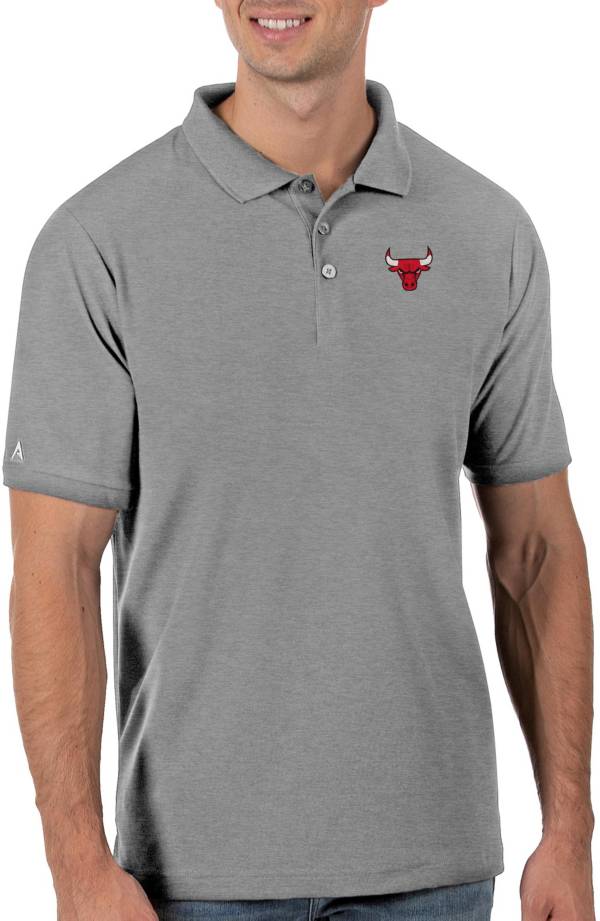 Antigua Men's Chicago Bulls Grey Legacy Polo