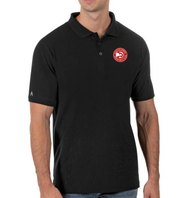 Antigua Men's Atlanta Hawks Black Legacy Pique Polo
