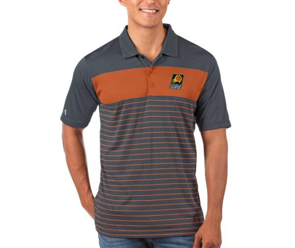 Antigua Men's Phoenix Suns Orange Stripe Polo