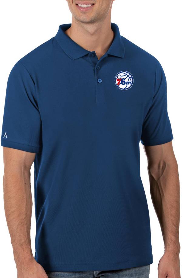 Antigua Men's Philadelphia 76ers Royal Legacy Polo