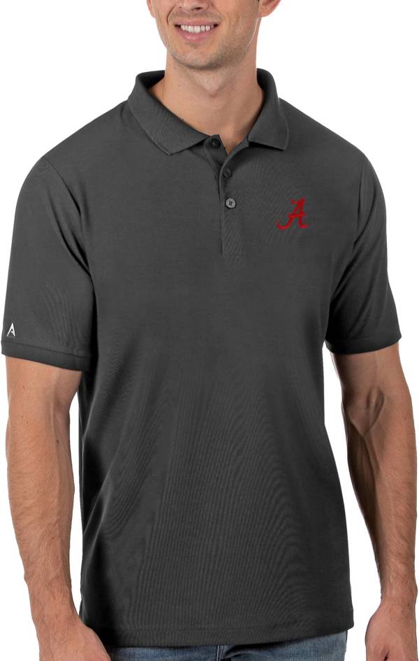 Antigua Men's Alabama Crimson Tide Grey Legacy Pique Polo