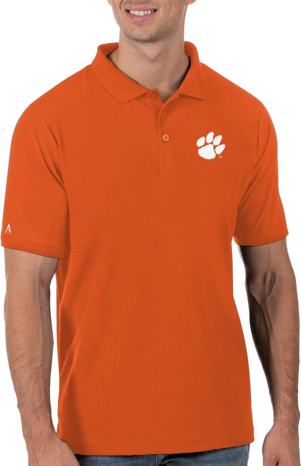 Antigua Men's Clemson Tigers Orange Legacy Pique Polo