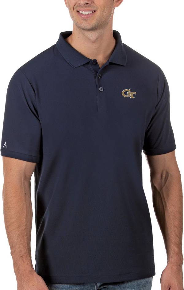 Antigua Men's Georgia Tech Yellow Jackets Navy Legacy Pique Polo