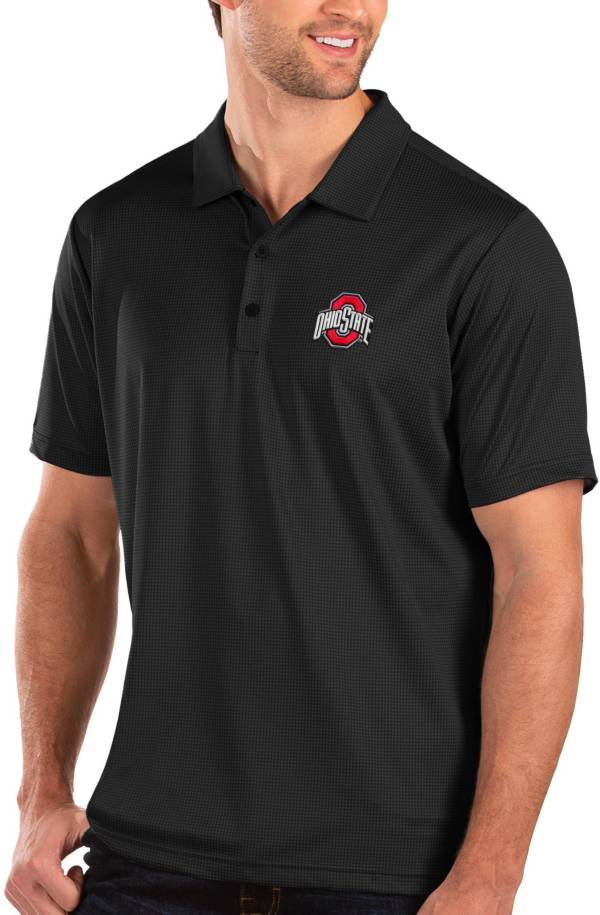 Antigua Men's Ohio State Buckeyes Black Balance Polo