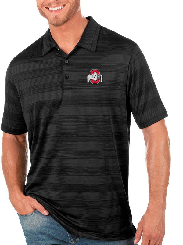 Antigua Men's Ohio State Buckeyes Black Compass Polo