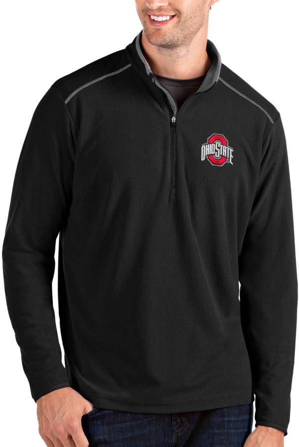 Antigua Men's Ohio State Buckeyes Black Glacier Quarter-Zip Pullover Shirt