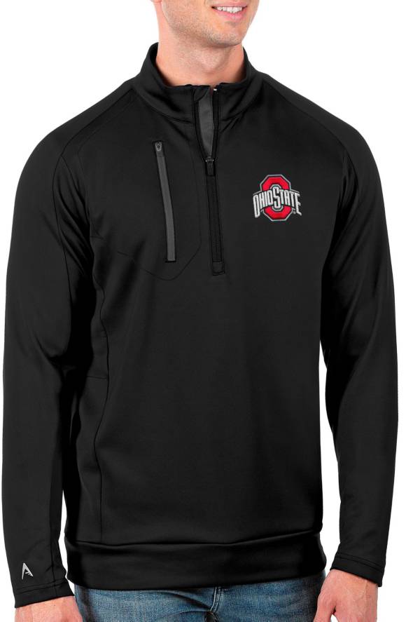 Antigua Men's Ohio State Buckeyes Black Generation Half-Zip Pullover Shirt product image