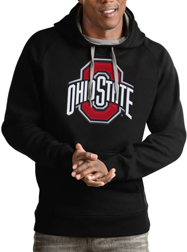 Antigua Men's Ohio State Buckeyes Black Victory Pullover Hoodie