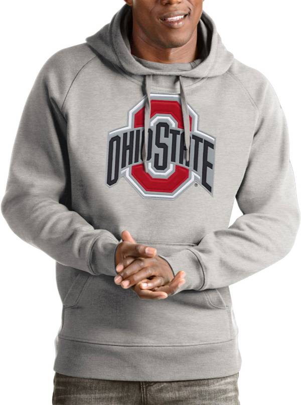 Antigua Men's Ohio State Buckeyes Gray Victory Pullover Hoodie