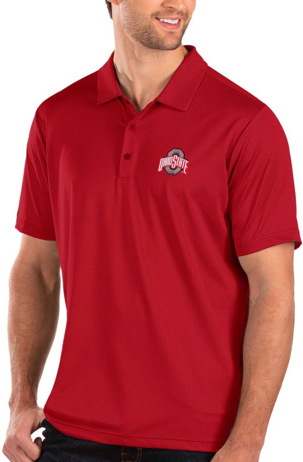 Antigua Men's Ohio State Buckeyes Scarlet Balance Polo